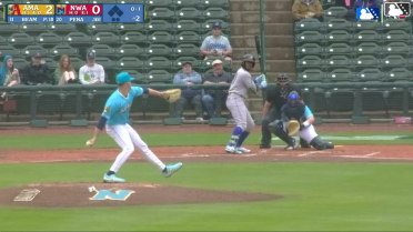 Manuel Pena homers (4) on a fly ball to right field.