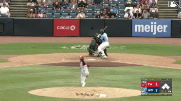 Cristian Santana homers (4) on a line drive to left field.