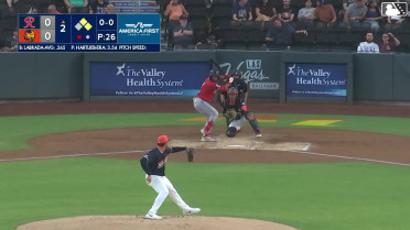 Victor Labrada grounds into a double play, second baseman Drew Swift to shortstop Darell Hernaiz to first baseman Joey Meneses. Connor Joe out at 2nd. Victor Labrada out at 1st.