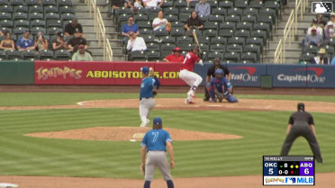 Sterlin Thompson reaches on a fielder's choice, fielded by pitcher Antoine Kelly. Drew Avans scores. Adael Amador to 2nd.