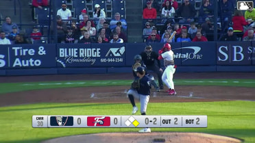 Dylan Campbell homers (5) on a fly ball to left field. Bryson Ware scores.