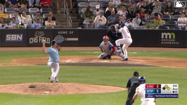 Aaron Sabato homers (20) on a fly ball to left center field. Walker Jenkins scores. Matt Wallner scores.