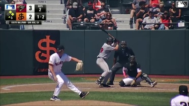 Tanner Thach singles on a line drive to right fielder Cam Maldonado. Cameron Nelson scores. Luis Mendez to 3rd.