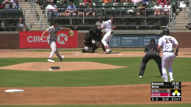 Wilfred Veras singles on a line drive to right fielder Tristin English. Alec Makarewicz scores.