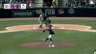 Walker Jenkins singles on a ground ball to center fielder Trei Cruz. David Bañuelos scores.