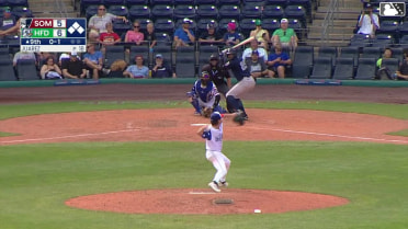 DJ Gladney out on a sacrifice fly to left fielder Jared Thomas. Core Jackson scores.