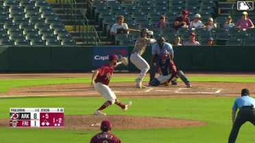 Charlie Pagliarini singles on a sharp line drive to right fielder Orlando Martinez. Jared Sundstrom scores. Michael Arroyo to 3rd.
