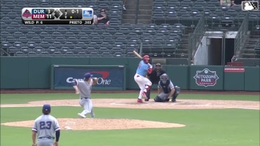 César Prieto homers (11) on a fly ball to right center field.