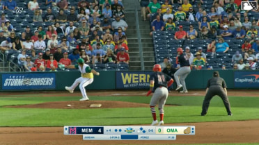 Blaze Jordan singles on a line drive to pitcher Andrew Pérez. César Prieto scores. Leo Bernal to 2nd. Throwing error by pitcher Andrew Pérez.