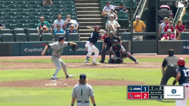Juan Brito singles on a line drive to center fielder Lizandro Espinoza. Dominic Pitelli scores. Juan Brito to 2nd.