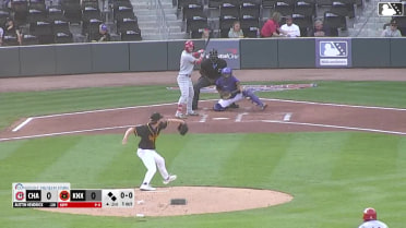 Austin Hendrick homers (3) on a fly ball to right field. Cam Collier scores. Jay Allen II scores.