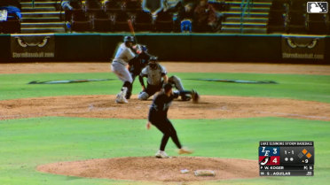 Starlin Aguilar singles on a line drive to left fielder Conner Westenburg. Estevan Moreno scores. Dustin Crenshaw to 3rd.