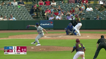 Frainyer Chavez singles on a line drive to center fielder Kendall George. Keyber Rodriguez scores. Marcus Lee Sang scores. Jake Snider to 2nd.