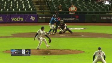 Eliezer Alfonzo reaches on a fielder's choice, fielded by shortstop Richie Martin Jr. Jack Suwinski scores.