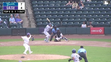 Jack Moss singles on a line drive to right fielder George Wolkow. Anthony Huezo scores.