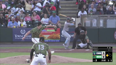 Brett Wisely singles on a soft line drive to center fielder Jud Fabian. Jair Camargo scores.