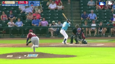 Connor Scott homers (10) on a line drive to center field.