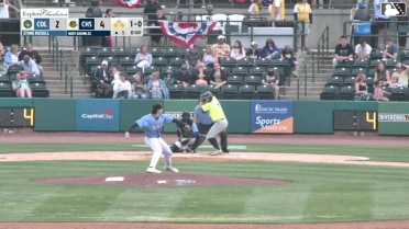 Stone Russell singles on a sharp fly ball to center fielder Dean Moss. Ivan Sosa scores. Connor Rasmussen to 2nd.