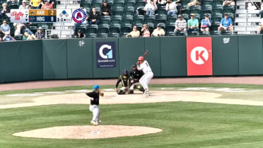 Seaver King out on a sacrifice fly to right fielder Joe Lampe. Johnathon Thomas scores.