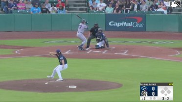 Will Bush homers (1) on a fly ball to right field.