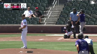 Cole Carrigg doubles (2) on a sharp line drive to left fielder Carlos Rodríguez. Chad Stevens scores.