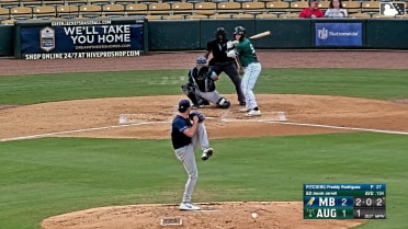 Jacob Jarrell homers (1) on a fly ball to left center field.