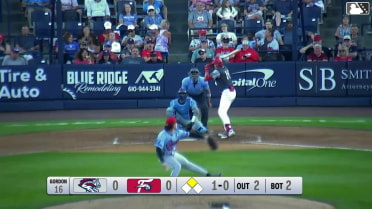 Bryson Ware doubles (11) on a line drive to left fielder Vincent Perozo. Aroon Escobar scores.