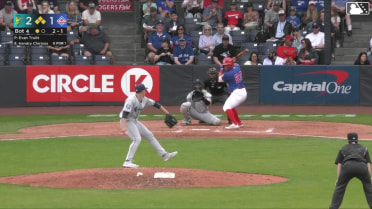 Kendry Chirinos out on a sacrifice fly to center fielder Jonny Farmelo. Tucker Toman scores.