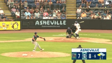 Chase Call singles on a line drive to left fielder Yeison Morrobel. Caden Powell scores.