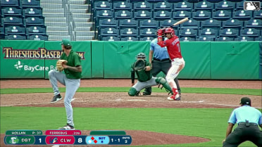 Alirio Ferrebus homers (11) on a fly ball to left center field. Angel Mata scores. Griffin Burkholder scores.