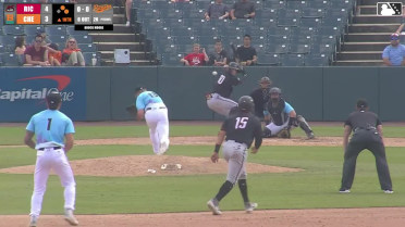 Charlie Szykowny singles on a ground ball to right fielder Fernando Peguero. Dayson Croes scores. Sabin Ceballos to 2nd.