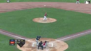 Michael Forret records his seventh strikeout