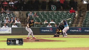 Garret Guillemette strikes out swinging.