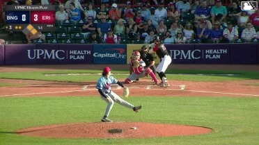 Max Burt singles on a ground ball to left fielder Nick Lucky. Garrett Pennington scores. Andrew Jenkins to 2nd.