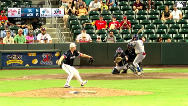 Jake Gelof singles on a ground ball to left fielder Quinn McDaniel. Josue De Paula scores.