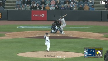 Dean Curley out on a sacrifice fly to center fielder Jackson Strong. Jaison Chourio scores.