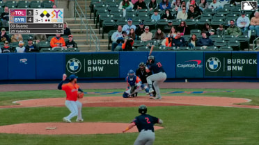 Eduardo Valencia singles on a ground ball to left fielder Ji Hwan Bae. Jace Jung scores.