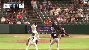 Petey Halpin singles on a line drive to left fielder Ronny Simon. Milan Tolentino scores.