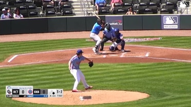 Elijah Dunham strikes out swinging and Ben Gobbel caught stealing 2nd, catcher Ariel Armas to shortstop Ed Howard to catcher Ariel Armas.