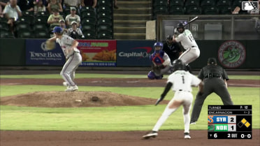 Christian Encarnacion-Strand doubles (14) on a sharp line drive to left fielder MJ Melendez. Enrique Bradfield Jr. scores. Jud Fabian scores.