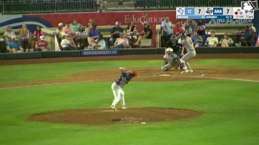 Tyler Whitaker out on a sacrifice fly to center fielder Druw Jones. Walker Janek scores.