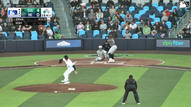 Dakota Jordan singles on a ground ball to center fielder Slade Caldwell. Robert Hipwell scores.