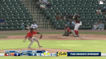 Angel Ramirez out on a sacrifice fly to center fielder DJ Layton. Sean Gamble scores.