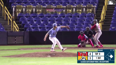 Lamar King Jr. doubles (2) on a line drive to center fielder Jaison Chourio. Kavares Tears scores.