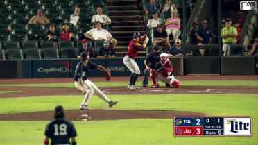 Jace Jung homers (19) on a fly ball to right center field.