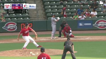 Ely Brown singles on a soft bunt ground ball to third baseman Stanley Tucker. Rylan Galvan scores.
