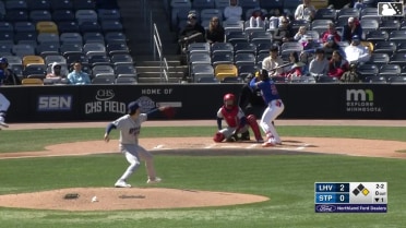 Royce Lewis homers (1) on a fly ball to left center field. Walker Jenkins scores.