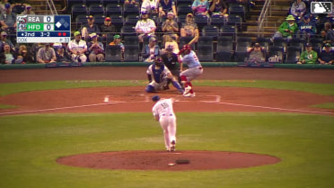 Pedro León walks. Carson DeMartini scores. Wild pitch by pitcher Jackson Cox.