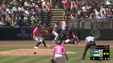 Brett Wisely doubles (11) on a line drive to right fielder Ryan Noda. Chadwick Tromp scores. Tristin English to 3rd.