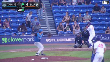 Antonio Jimenez doubles (6) on a fly ball to left fielder Luis Puello. Trey Snyder scores.